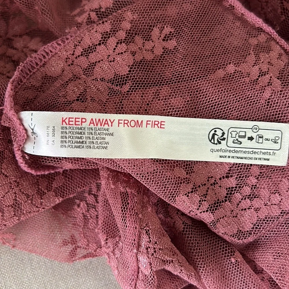 Free People Sheer Floral Long Sleeve Top in Dusty Rose